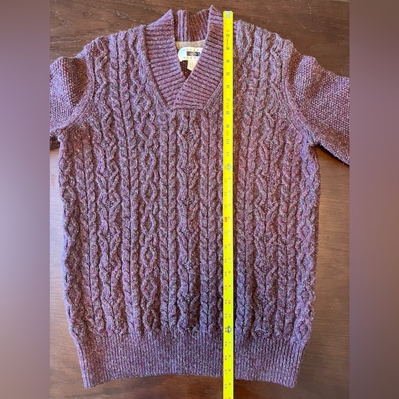 Joseph Abboud men’s cable knit pull over wool blend purple sweater. Size small. - Picture 5 of 8